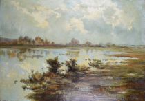 tableau Les marais Galloit Victor paysage  huile toile 1ère moitié 20e siècle