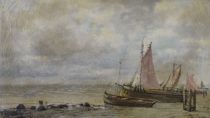 tableau La mer du nord Schakewits Jozef marine  huile toile 1ère moitié 20e siècle