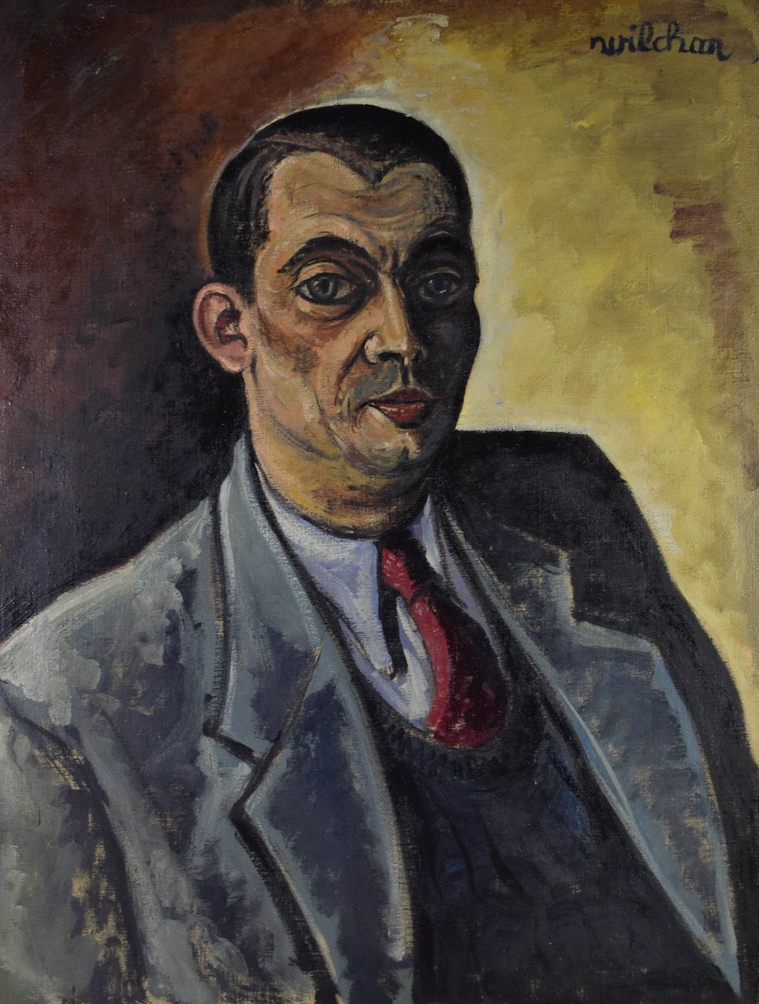 tableau Le portrait expressionniste  Wilchar (Pauwels) Willem portrait  huile toile 1ère moitié 20e siècle