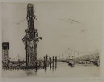 tableau Le pavillon du Congo Comhaire Georges   estampe papier 1ère moitié 20e siècle