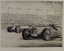 tableau Grand prix d'automobile Daxhelet  Paul sport  estampe papier 1ère moitié 20e siècle