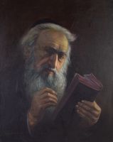 tableau Le rabbin Szewcenko Konstantin portrait,religieux  huile toile 1ère moitié 20e siècle