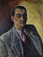 tableau Le portrait expressionniste  Wilchar (Pauwels) Willem portrait  huile toile 1ère moitié 20e siècle
