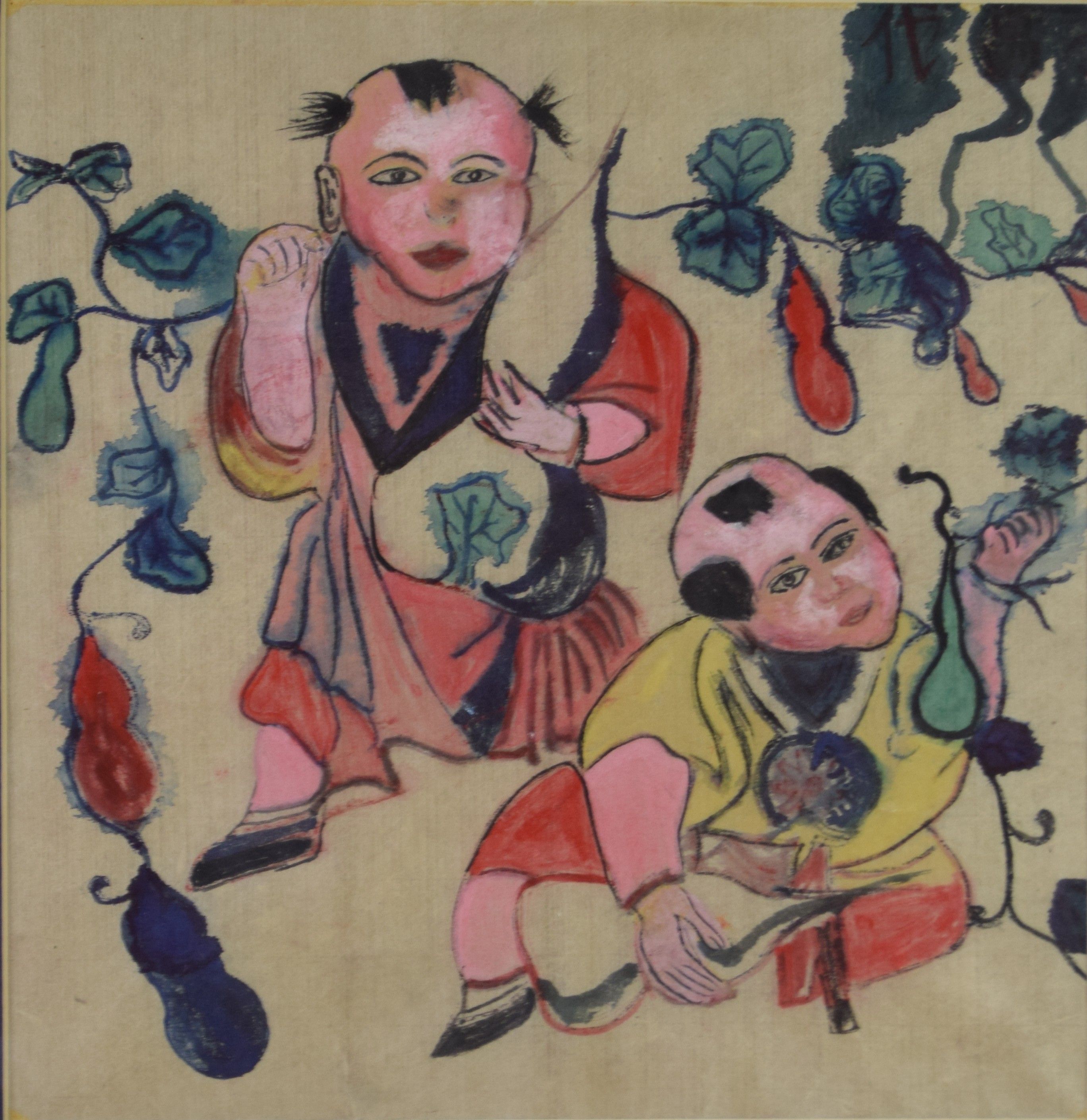 tableau Dessin Chinois   personnage  mixte papier 