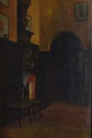 tableau Mon intérieur De Braekeleer Henri scène d'intérieur  huile panneau 19e siècle