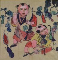 tableau Dessin Chinois   personnage  mixte papier 