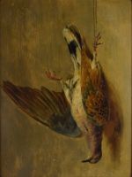 tableau La bécasse    animaux,architecture,autoportrait,autre,caricature,chasse pêche,portrait  huile isorel 1ère moitié 20e siècle