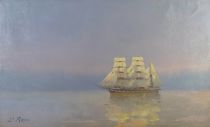 tableau Le 3 mats  Royon Louis marine  huile toile 1ère moitié 20e siècle