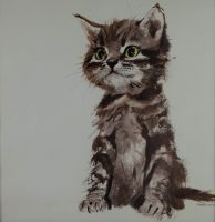 tableau Chat 8 Grabianski Janusz animaux   papier 2ième moitié 20e siècle