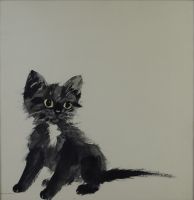 tableau Chat 6 Grabianski Janusz animaux   papier 2ième moitié 20e siècle