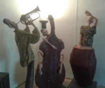 sculpture L'orchestre   musique,personnage  mixte  2ième moitié 20e siècle